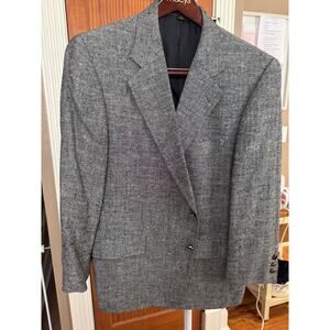 COUNTESS MARA Vintage Mens Blazer Jacket Suit‎ Coat Black Tweed 42 Regular